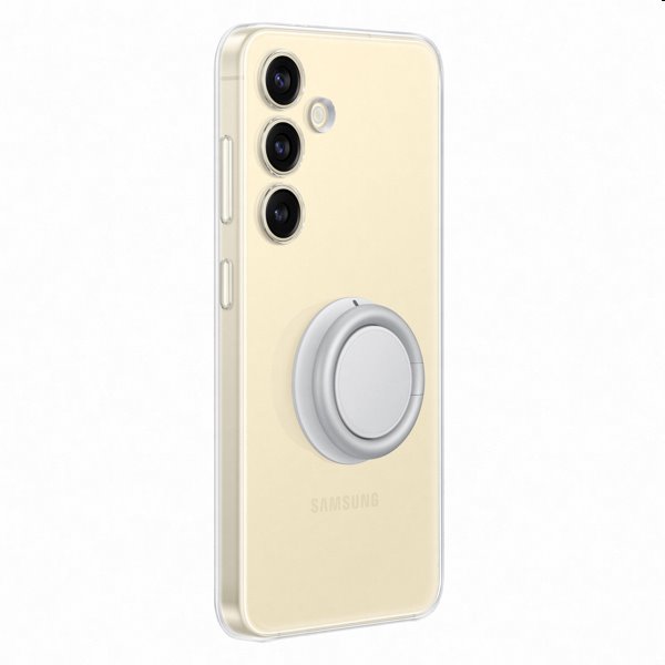 Zadný kryt Clear Gadget pre Samsung Galaxy S24, transparentná (s odnímateľným úchytom)