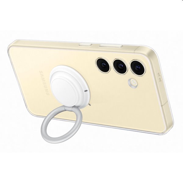 Zadný kryt Clear Gadget pre Samsung Galaxy S24, transparentná (s odnímateľným úchytom)