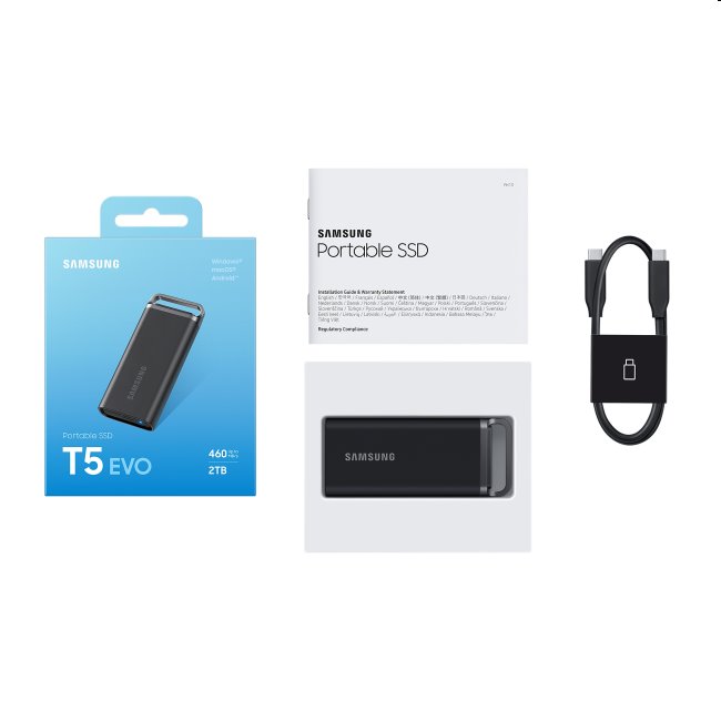 Samsung SSD disk T5 EVO, 4 TB, USB 3.2, čierna Samsung SSD disk T5 EVO, 4 TB, USB 3.2, čierna