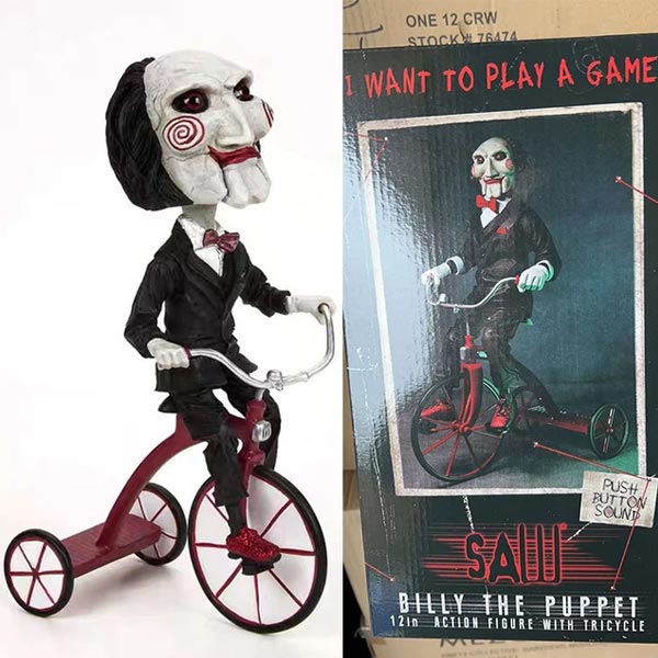 Saw – 12” Action Figure – With Sound Riding Tricycle