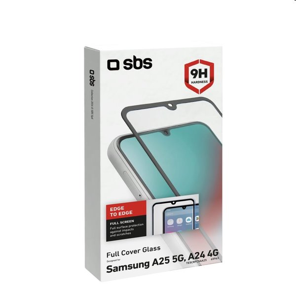 Tvrdené sklo SBS Full Cover pre Samsung Galaxy A25 5G, čierna