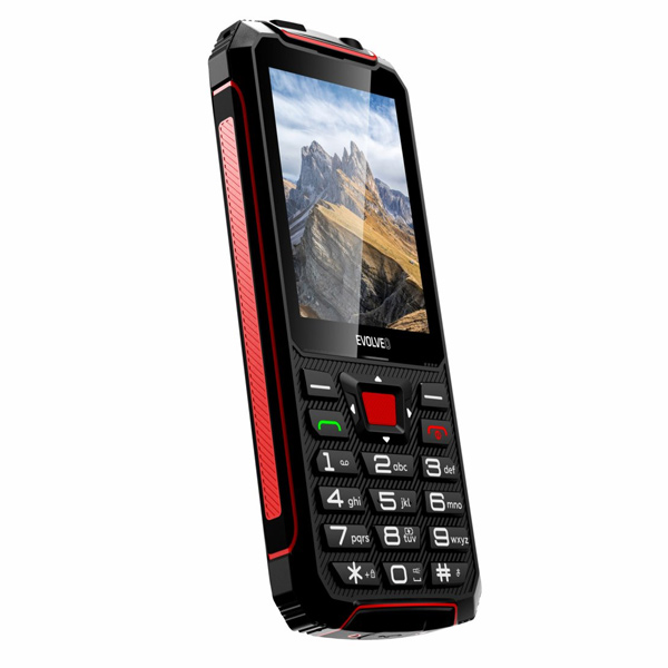 Evolveo StrongPhone W4, vodotesný odolný Dual SIM telefón, čierno-červený