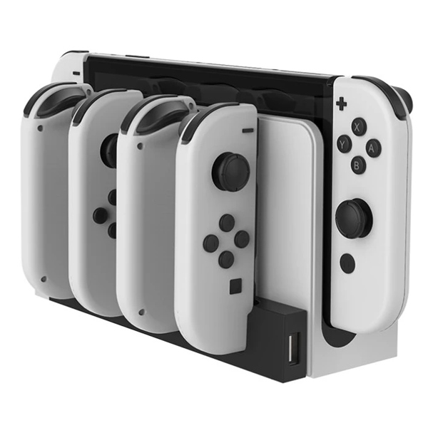 Nabíjacia stanca iPega 9186 pre Nintendo Switch Joy-con, biela/čierna