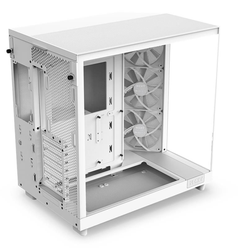 NZXT case H6 Flow, ATX, Compact Dual Chamber Mid Tower, white