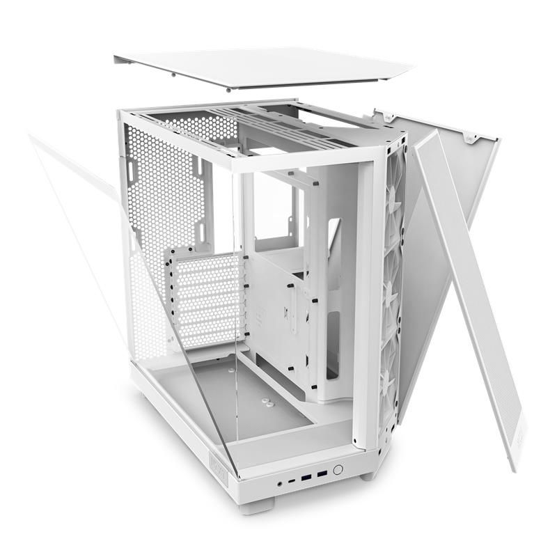 NZXT case H6 Flow, ATX, Compact Dual Chamber Mid Tower, white