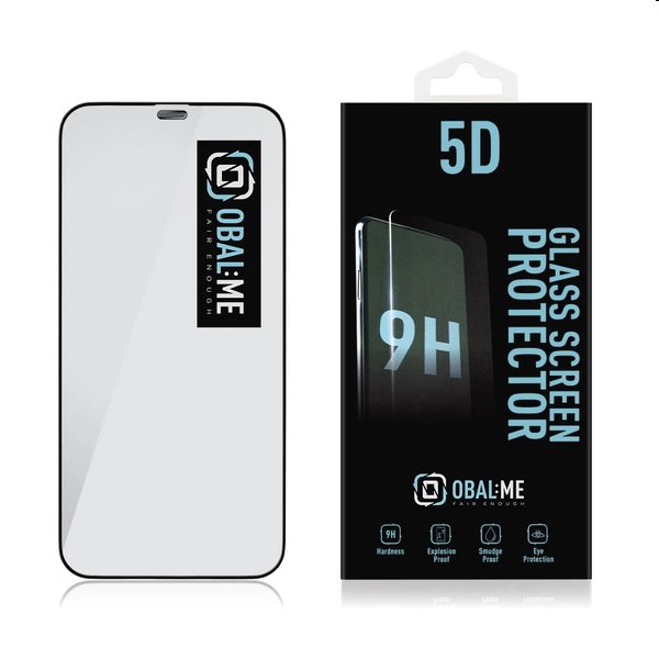 OBAL:ME 5D Ochranné tvrdené sklo pre Apple iPhone 12, 12 Pro, čierna