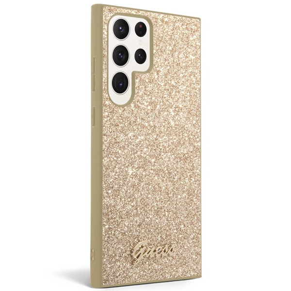 Zadný kryt Guess Glitter Flakes pre Samsung Galaxy S24 Ultra, zlatá