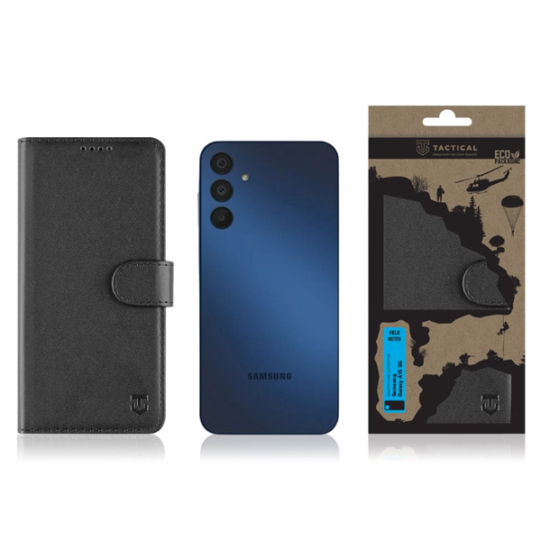 Knižkové puzdro Knižkové puzdro Tactical Field Notes pre Samsung Galaxy A15 5G, čierna