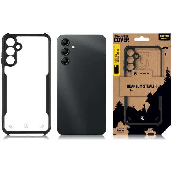 Zadný kryt Tactical Quantum Stealth pre Samsung Galaxy A15 4G/A15 5G, transparentná/čierna