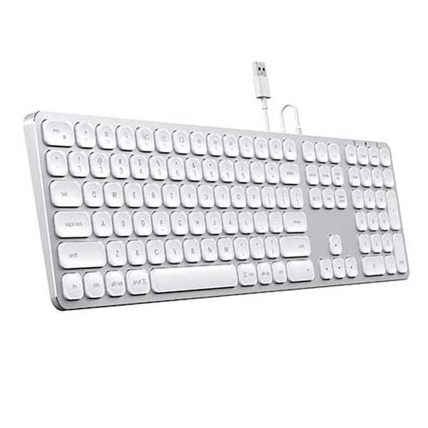 Satechi hliníková USB káblová klávesnica pre Mac, strieborná