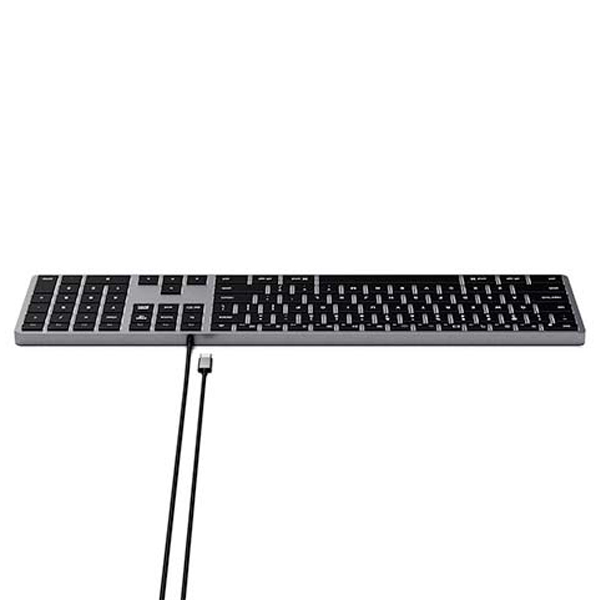 Satechi Slim W3 káblová podsvietená klávesnica pre Mac, sivá