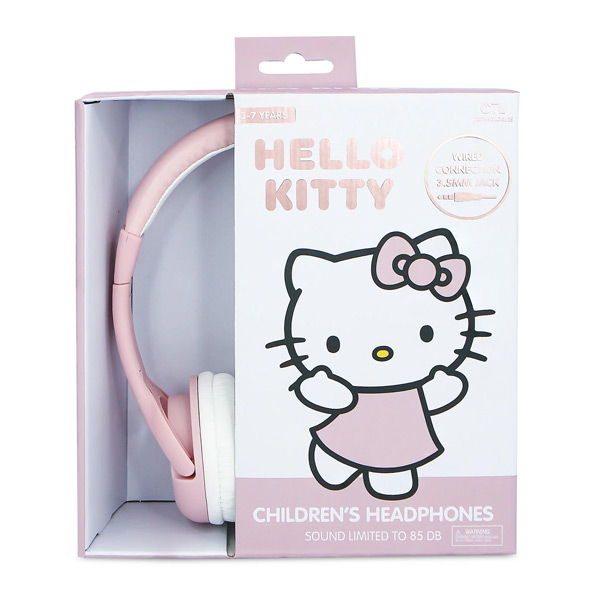Detské káblové slúchadlá OTL Technologies Hello Kitty, ružovo-zlaté