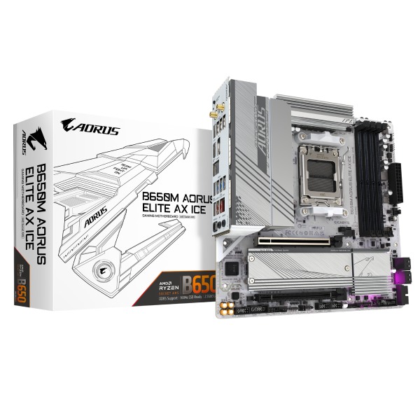 Gigabyte AORUS B650M ELITE AX ICE základná doska, AMD B650, AM5, 4xDDR5, mATX