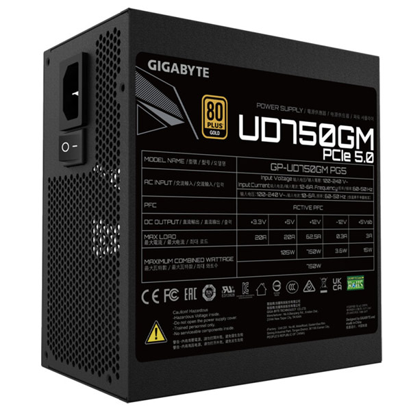 Gigabyte Zdroj UD750GM PG5 750 W 80 plus GOLD, modulárny Gigabyte Zdroj UD750GM PG5 750 W 80 plus GOLD, modulárny