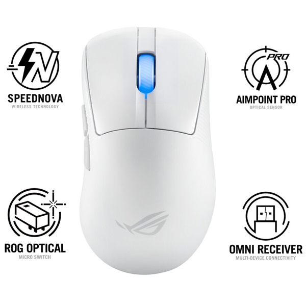 Herná bezdrôtová myš ASUS ROG Keris II Ace, biela Herná bezdrôtová myš ASUS ROG Keris II Ace, biela