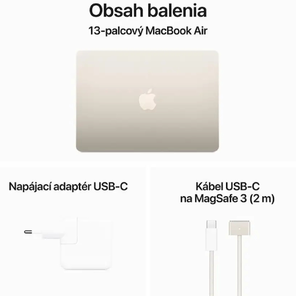 MacBook Air 15" Apple M3 8C CPU 10C GPU 16GB 512GB hviezdny biely SK MacBook Air 15" Apple M3 8C CPU 10C GPU 16GB 512GB hviezdny biely SK