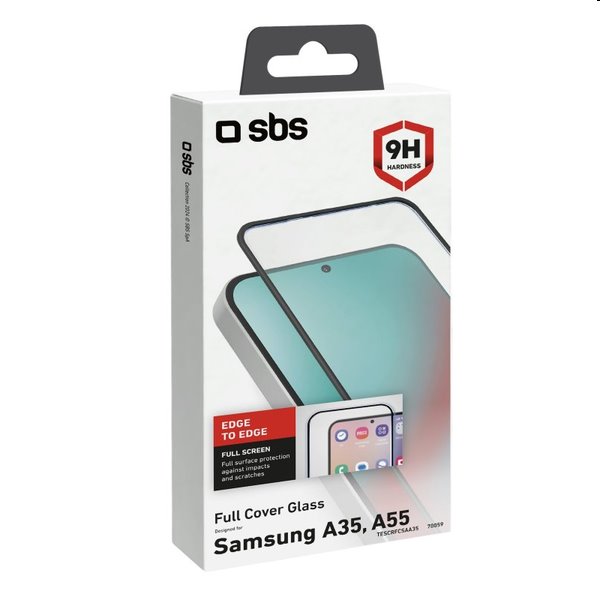 Tvrdené sklo SBS Full Cover pre Samsung Galaxy A35/A55, čierne