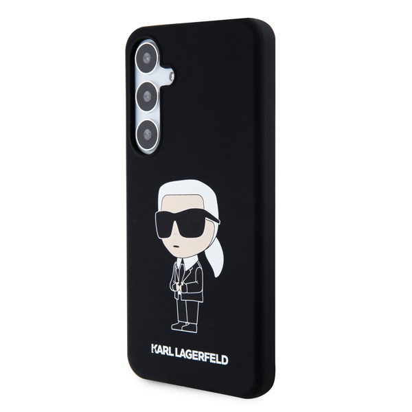 Zadný kryt Karl Lagerfeld Liquid Silicone Ikonik NFT pre Samsung Galaxy S24 Plus, čierny
