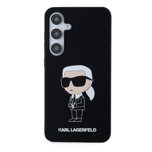 Zadný kryt Karl Lagerfeld Liquid Silicone Ikonik NFT pre Samsung Galaxy S24 Plus, čierny