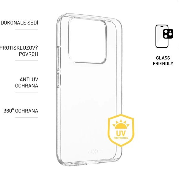 FIXED TPU Slim Gélové púzdro AntiUV pre Xiaomi 14, transparentné