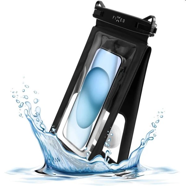 FIXED Vodeodolné pouzdro na mobil FIXED Float Twin s kvalitným uzamykacím systémom a certifikáciou IPX8, čierne