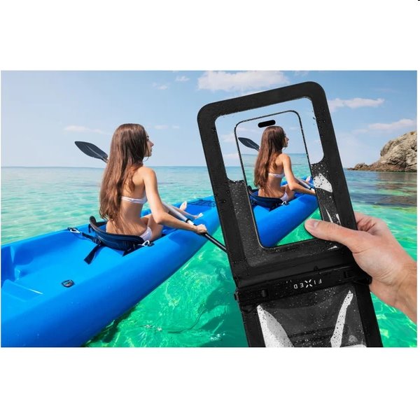 FIXED Vodeodolné pouzdro na mobil FIXED Float Twin s kvalitným uzamykacím systémom a certifikáciou IPX8, čierne