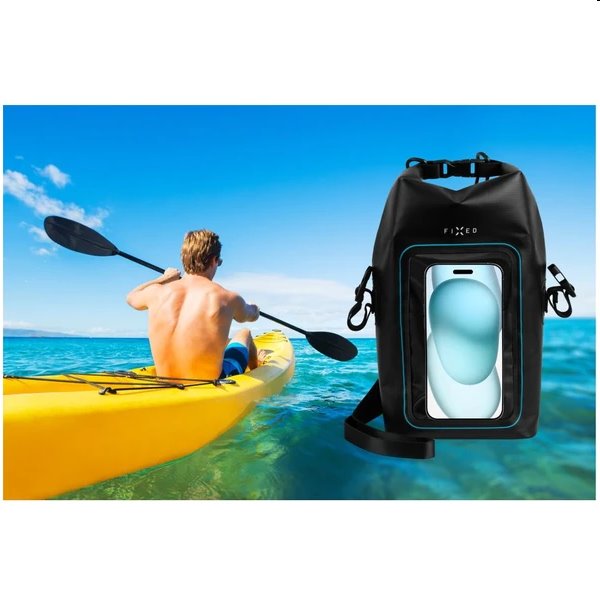 FIXED Vodeodolný vak Float Bag s kapsou pre mobilný telefón 3L, čierne FIXED Vodeodolný vak Float Bag s kapsou pre mobilný telefón 3L, čierne