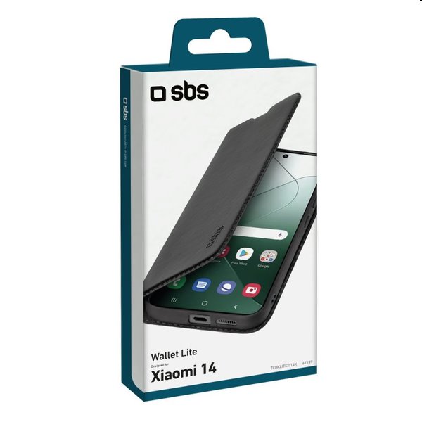 Puzdro SBS Book Wallet Lite pre Xiaomi 14, čierne