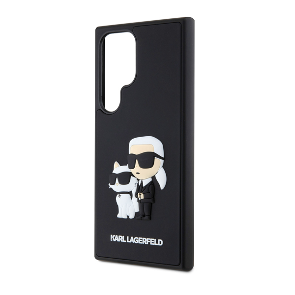 Zadný kryt Karl Lagerfeld 3D Rubber Karl and Choupette pre Samsung Galaxy S24 Ultra , čierny