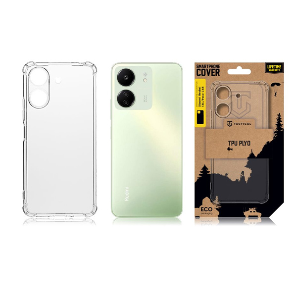 Zadný kryt Tactical TPU Plyo pre Xiaomi Redmi 13C/Poco C65, transparentný