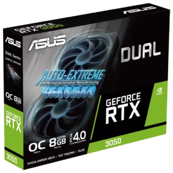 Grafická karta ASUS Dual GeForce RTX 3050 V2, OC, 8 GB, GDDR6