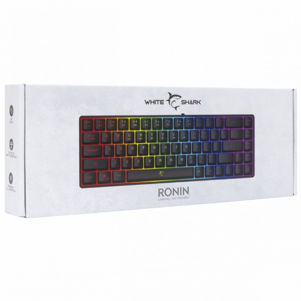 White Shark herná membránová klávesnica RONIN, US, čierna White Shark herná membránová klávesnica RONIN, US, čierna