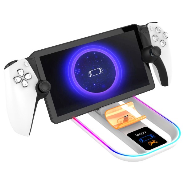 iPega P5P11 nabíjacia stanica s RGB 2v1 pre Playstation Portal Remote Player a PS5 ovládač, biela iPega P5P11 nabíjacia stanica s RGB 2v1 pre Playstation Portal Remote Player a PS5 ovládač, biela