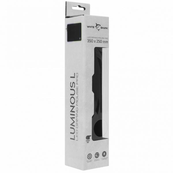 White Shark podložka pod myš LED LUMINOUS L, 350 x 250 mm, čierna White Shark podložka pod myš LED LUMINOUS L, 350 x 250 mm, čierna