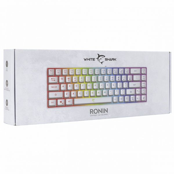 White Shark Gaming keyboard RONIN, US, white