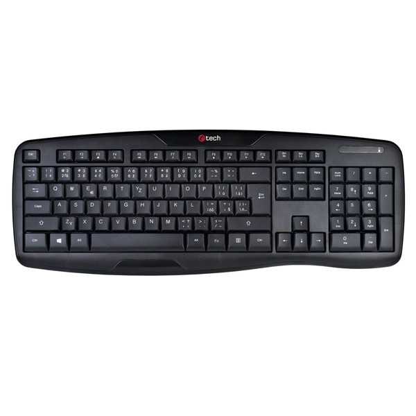 Bezdrôtový set klávesnice a myši C-TECH WLKMC-02 Ergo, CZ/SK rozloženie, čierny Bezdrôtový set klávesnice a myši C-TECH WLKMC-02 Ergo, CZ/SK rozloženie, čierny
