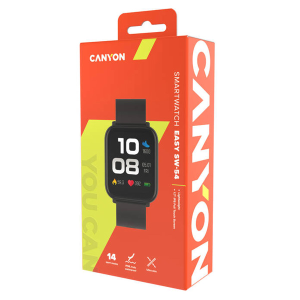 Canyon SW-54 Easy, smart hodinky, čierne Canyon SW-54 Easy, smart hodinky, čierne