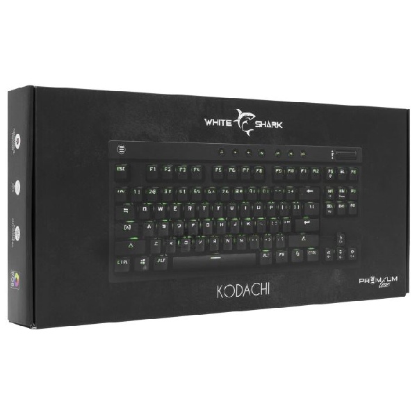 White Shark herná mechanická klávesnica KODACHI, US, červený switch, čierna White Shark herná mechanická klávesnica KODACHI, US, červený switch, čierna