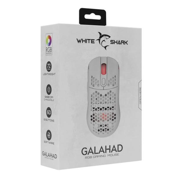 White Shark herná myš GALAHAD, 7200 dpi, biela White Shark herná myš GALAHAD, 7200 dpi, biela