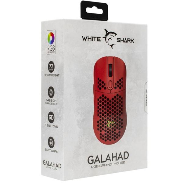 White Shark herná myš GALAHAD, 7200 dpi, červená White Shark herná myš GALAHAD, 7200 dpi, červená
