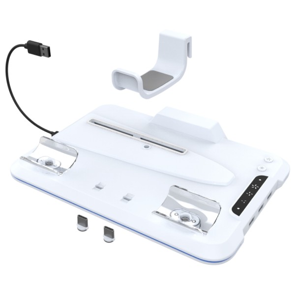 iPega P5S020W nabíjací stojan s RGB a chladením pre PlayStation 5 Slim, biela iPega P5S020W nabíjací stojan s RGB a chladením pre PlayStation 5 Slim, biela