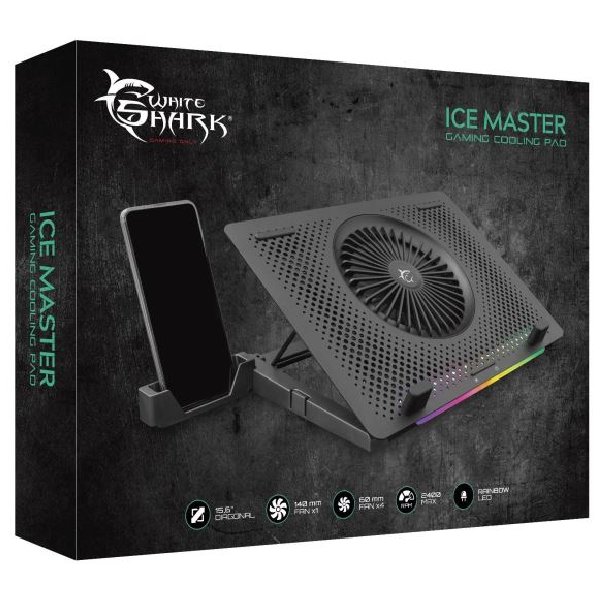 White Shark chladiaca podložka ICE-MASTER RGB, čierna