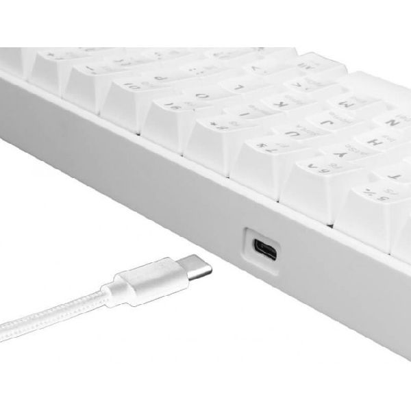 White Shark mechanická herná klávesnica SHINOBI, US, modrý switch, biela White Shark mechanická herná klávesnica SHINOBI, US, modrý switch, biela