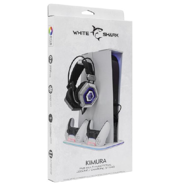White Shark KIMURA chladiaci stojan a nabíjacia stanica pre PlayStation 5 White Shark KIMURA chladiaci stojan a nabíjacia stanica pre PlayStation 5