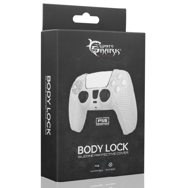 White Shark Silikonový obal BODY LOCK pre PS5, biely White Shark Silikonový obal BODY LOCK pre PS5, biely