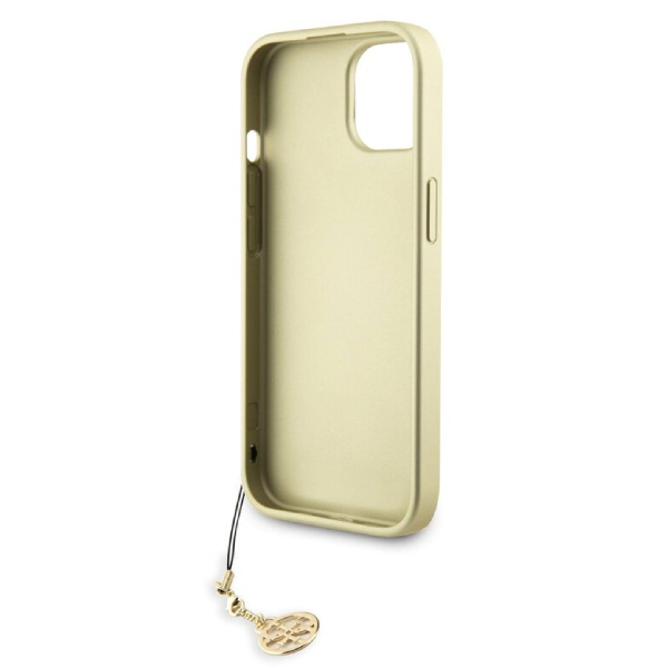 Zadný kryt Guess 4G Charms pre iPhone 15, hnedý