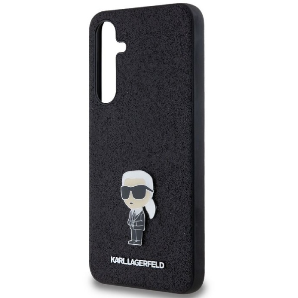 Zadný kryt Karl Lagerfeld Fixed Glitter Metal Ikonik pre Samsung Galaxy A35 5G, čierny Zadný kryt Karl Lagerfeld Fixed Glitter Metal Ikonik pre Samsung Galaxy A35 5G, čierny