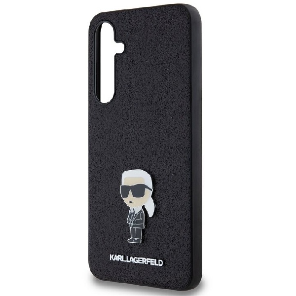 Zadný kryt Karl Lagerfeld Fixed Glitter Metal Ikonik pre Samsung Galaxy A55 5G, čierny