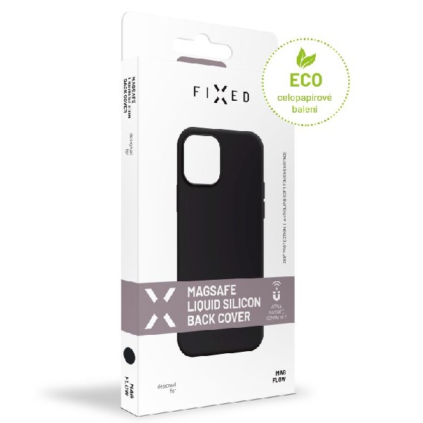 Silikónový kryt FIXED MagFlow s podporou Magsafe pre Xiaomi 14, čierne
