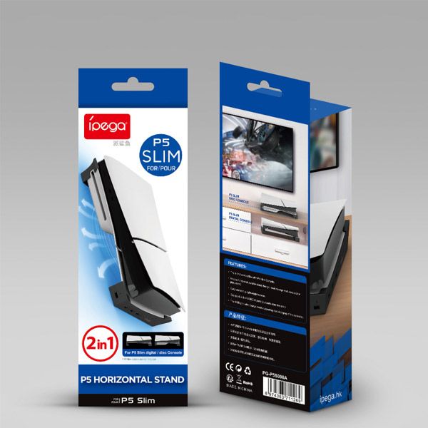 iPega P5S008 Horizontálny stojan s USB HUB pre PS5 Slim/PS5 Pro, Black iPega P5S008 Horizontálny stojan s USB HUB pre PS5 Slim/PS5 Pro, Black